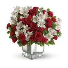 Premium Bucket of Roses and Alstromerias Arrangement